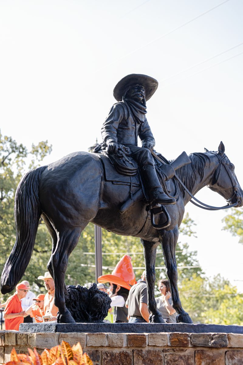 The new Frank Eaton monument. It stands on the northeast corner fo campus.