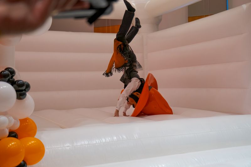 Pistol Pete on a bouncy castle