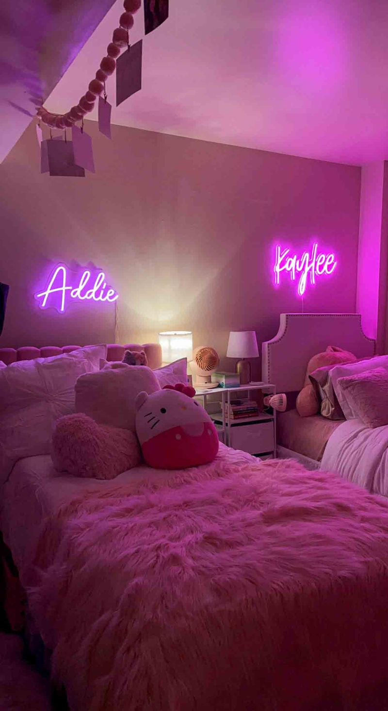 room in purple light