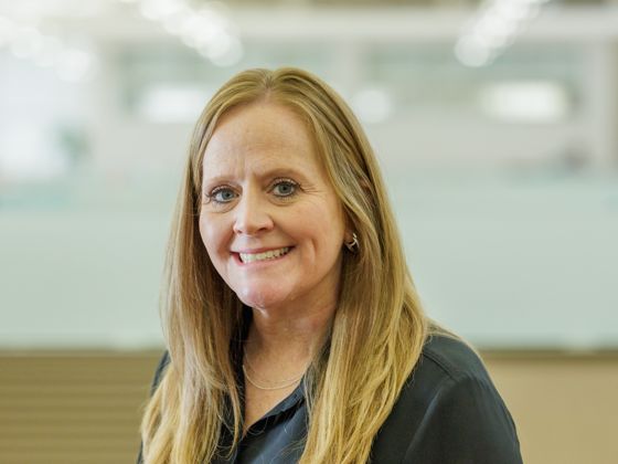 Woman wearing a black blouse