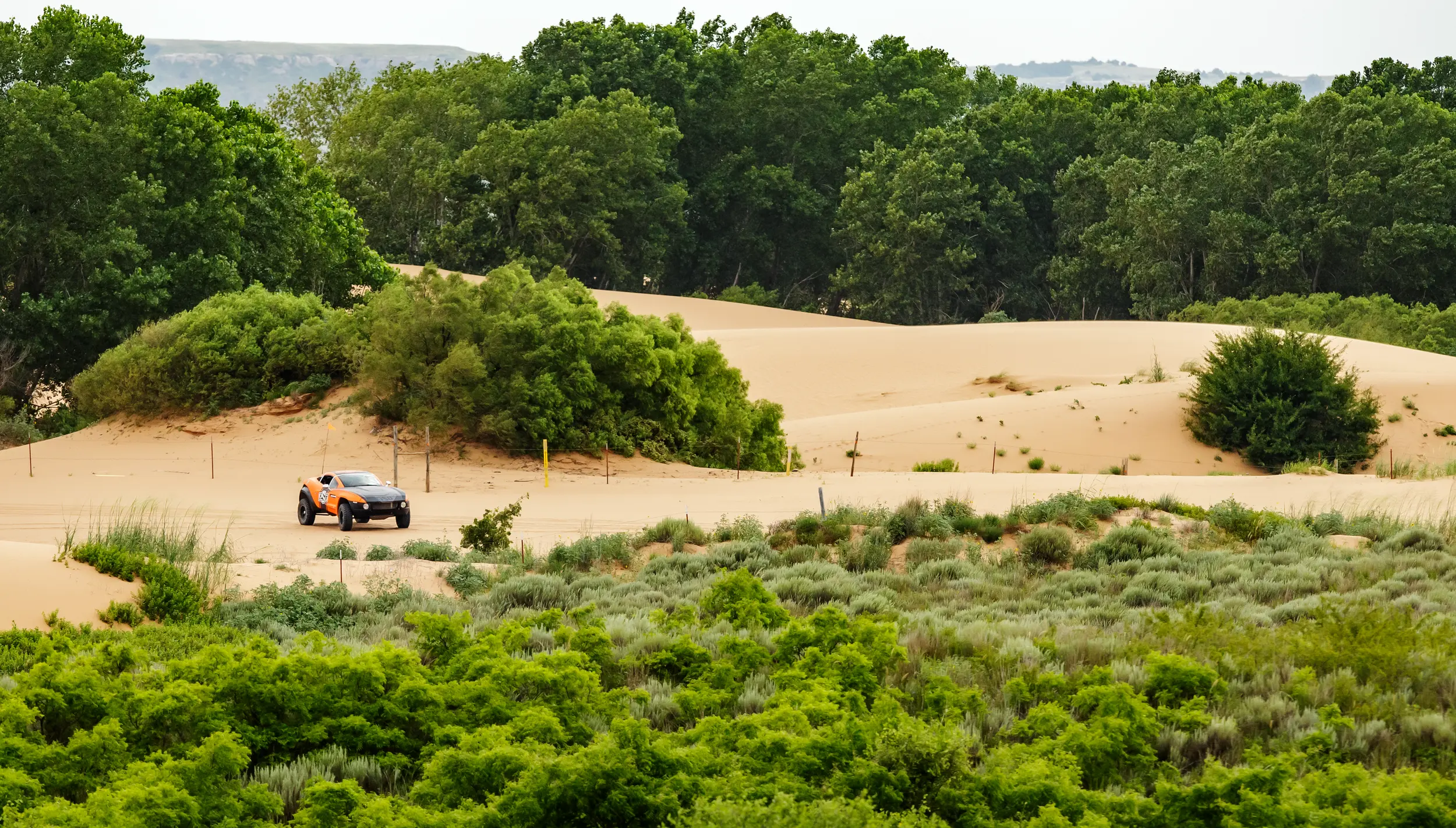 OSU off-road stock car in Little Sahara Park, OK.